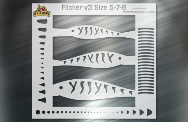 Flicker Minnow v3 Fishing Lure Airbrush Stencil -Size 5 7 9