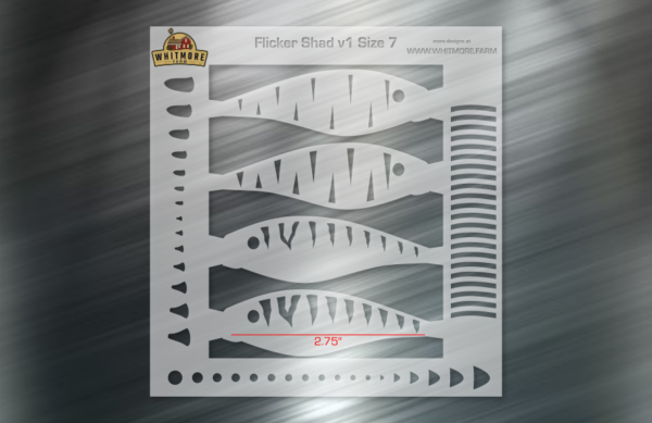 Flicker Shad v1 Fishing Lure Airbrush Stencil