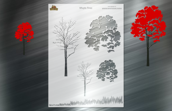 Maple Tree with Grass Painting and Airbrush Stencil