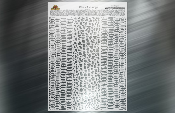 Pike v1 Large Format Mesh Fishing Lure Airbrush Stencil