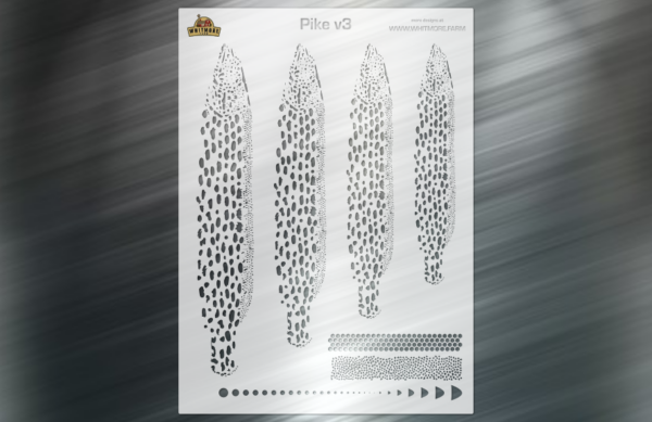 Pike v3 Fishing Lure Airbrush Stencil - Large Format