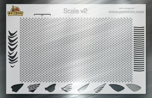 Scale v2 Mesh Fishing Lure Airbrush Stencil