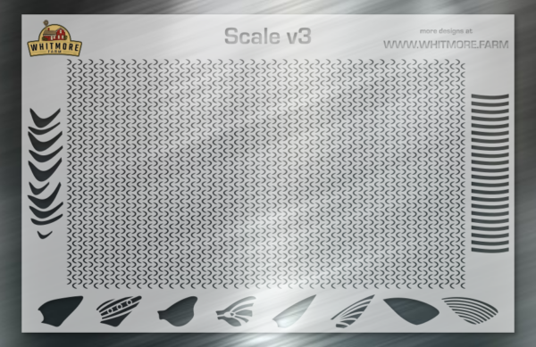 Scale v3 Mesh Fishing Lure Airbrush Stencil