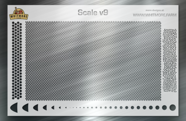 Scale v9 Mesh Fishing Lure Airbrush Stencil