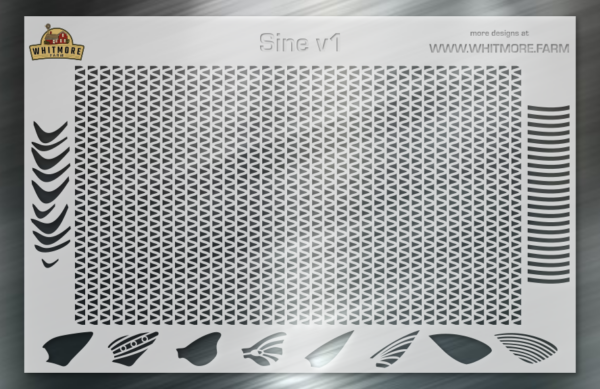 Sine v1 Mesh Fishing Lure Airbrush Stencil