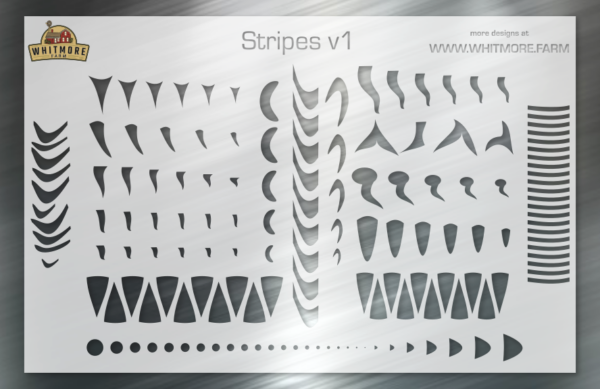 Stripes v1 Assortment Fishing Lure Airbrush Stencil - Markings