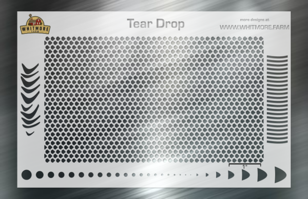Teardrop Mesh Fishing Lure Airbrush Stencil