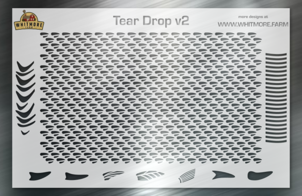 Teardrop v2 Mesh Fishing Lure Airbrush Stencil
