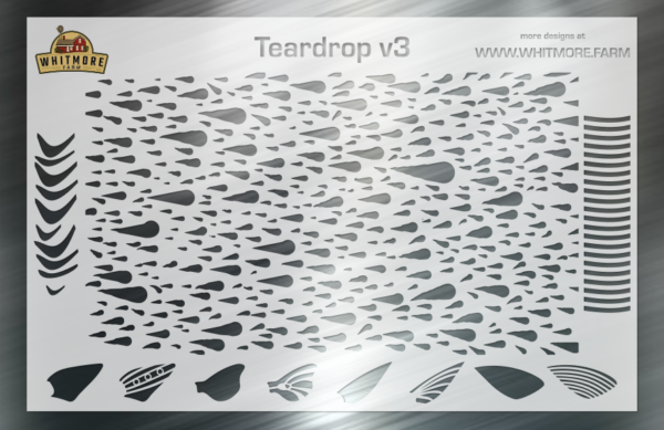 Teardrop v3 Mesh Fishing Lure Airbrush Stencil