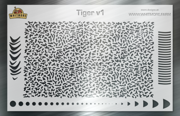 Tiger v1 Fine Mesh Fishing Lure Airbrush Stencil