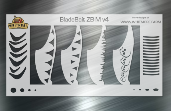 Blade Bait v4 Fishing Lure Airbrush Stencil - 2.4" - ZB-M