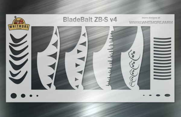 Blade Bait v4 Fishing Lure Airbrush Stencil - 2.0" - ZB-S ( 2 pack )